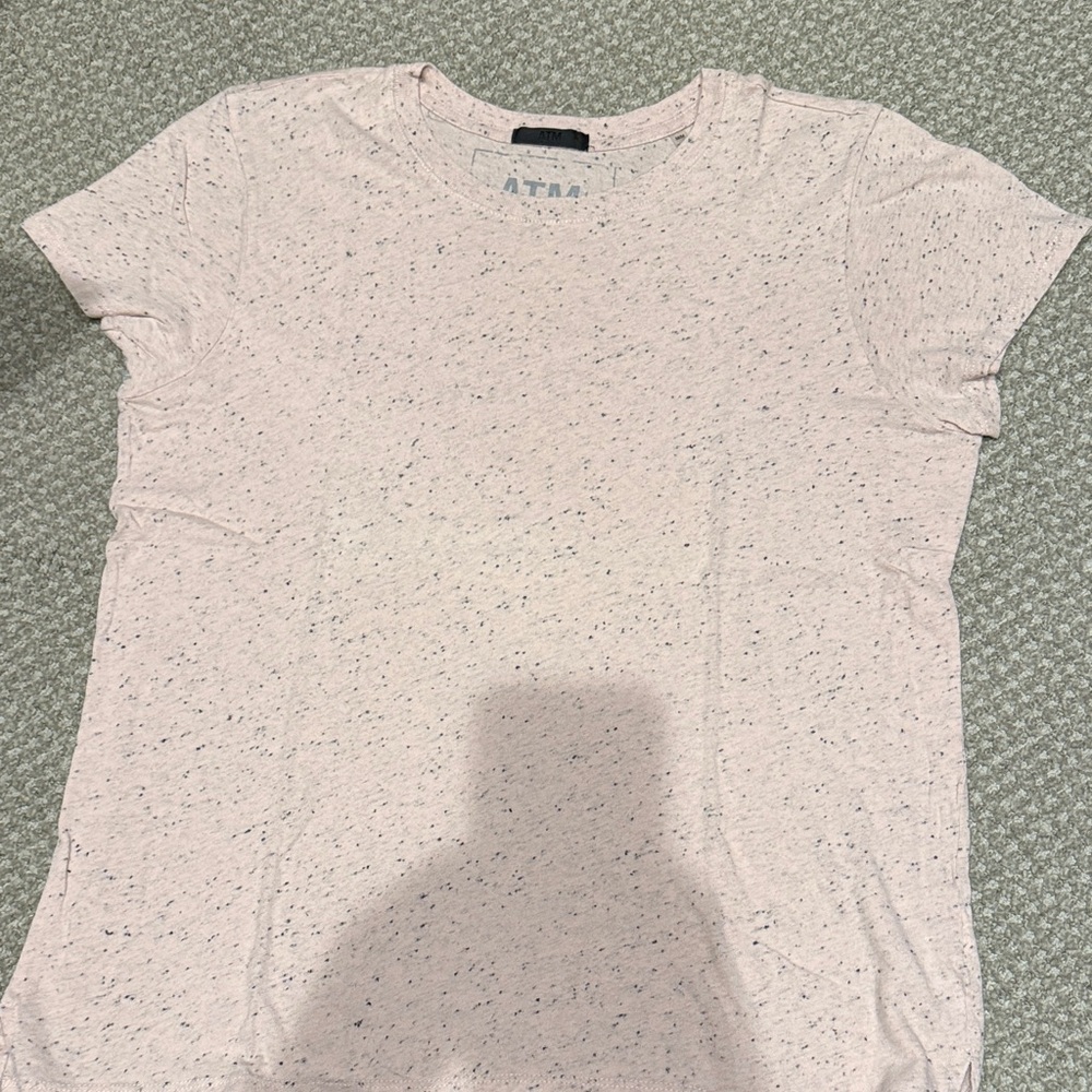 ATM Anthony Thomas Melillo Light Pink Speckled Crewneck Tee